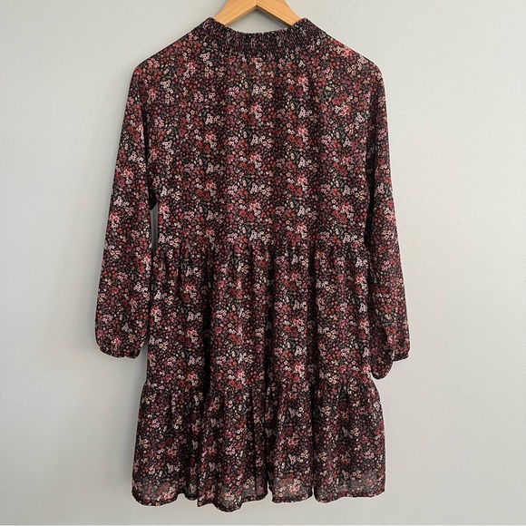 American Eagle Prairie Floral Long Sleeve Tiered Mini Dress Size XS Cottagecore - Picture 8 of 9